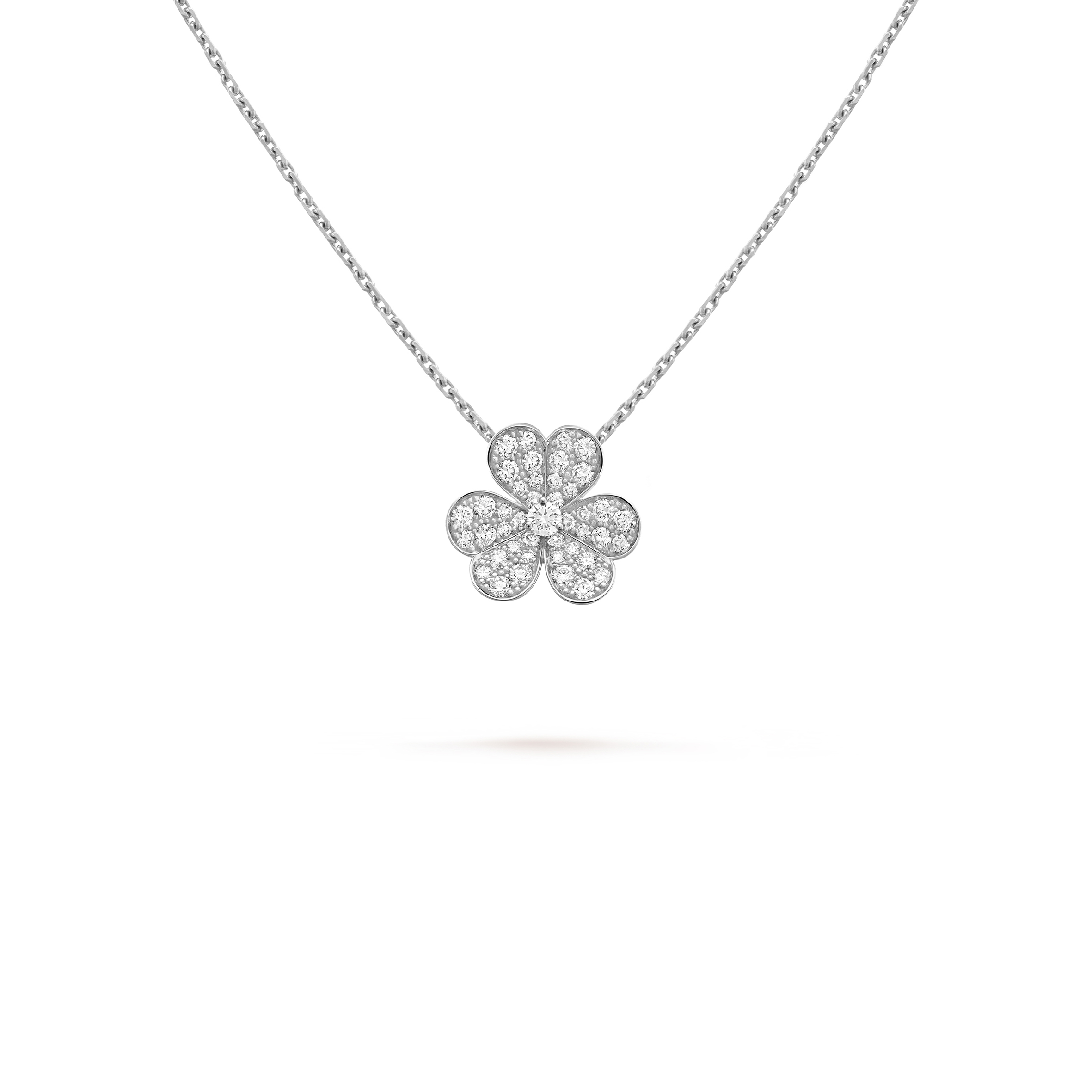 v*n cl*f arpels frivole pendant, small model - white gold, Di*m*nd  vcard31800